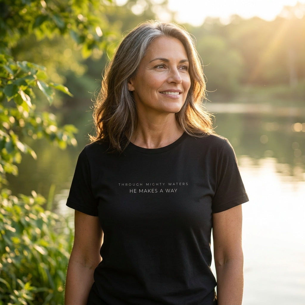 Through Mighty Waters Tee - Noir