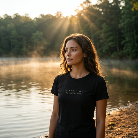 Through Mighty Waters Tee - Noir