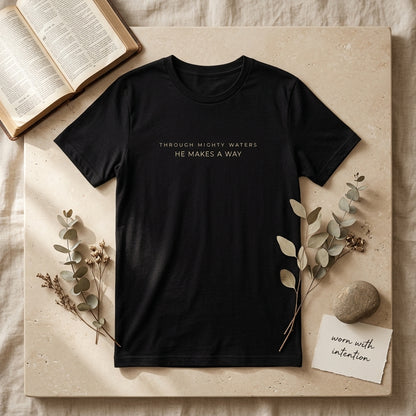 Through Mighty Waters Tee - Noir