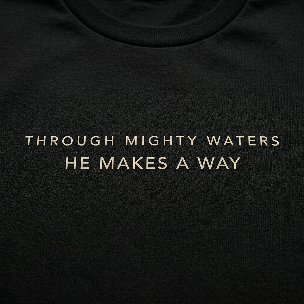 Through Mighty Waters Tee - Noir