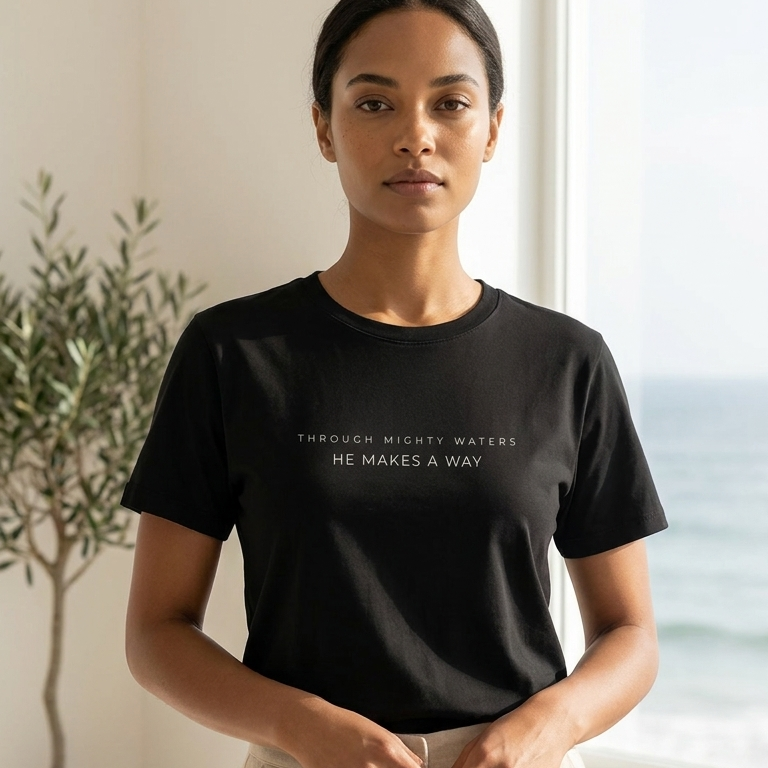 Through Mighty Waters Tee - Noir